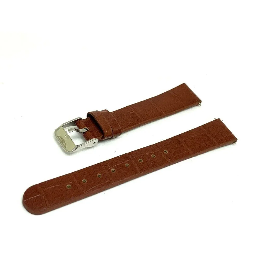 Invicta Women's Watch Replacement Band Brown Leather 16mm Lug Silver Steel Clasp